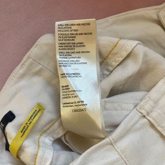 Maeve by Anthropologie The Colette Linen Blend Shorts Ivory Cream Size 27 - Picture 7 of 12